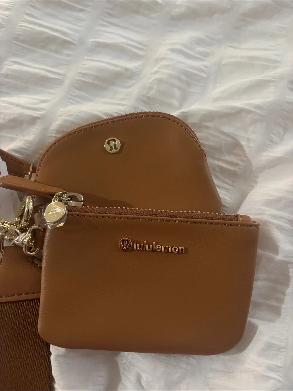 Lululemon Dual Pouch Wristlet - Cactus Leather